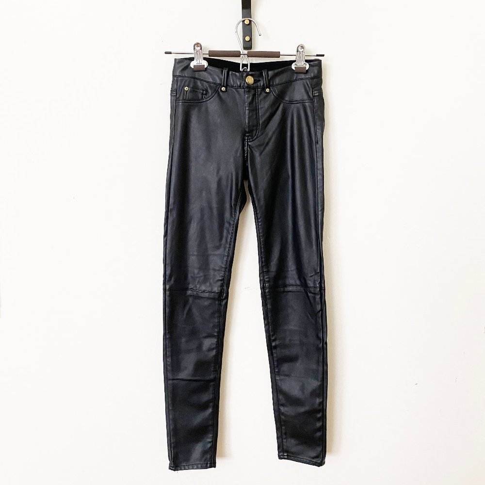 H&M Vegan Leather Pants, Skinny Fit, Size 2